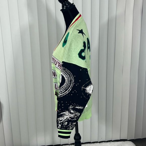 SPIRIT JERSEY Unisex Out Of This World Alien Galaxy Print Sweater Cardigan M - Picture 4 of 16